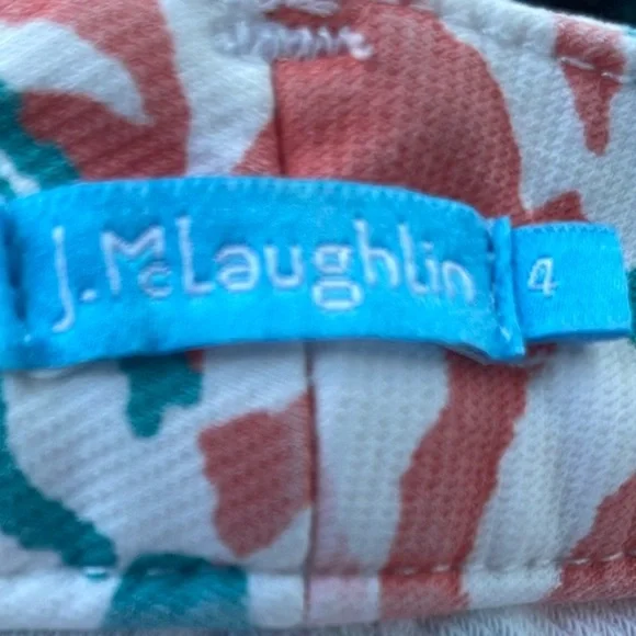 J. McLaughlin Red and Blue Trousers with floral Print Lexi - Picture 6 of 7